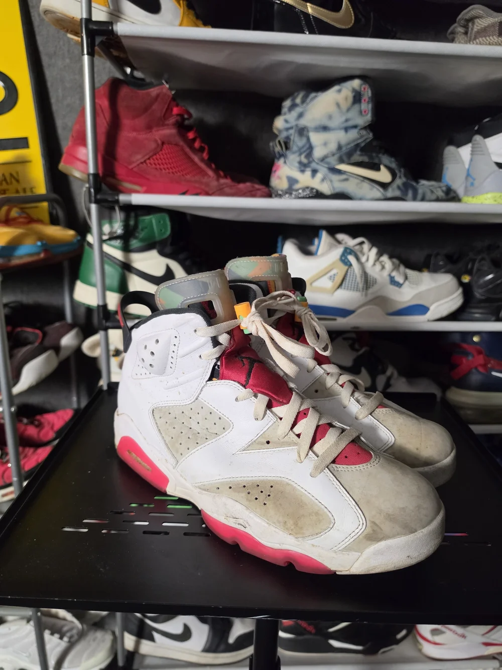 🔥 Jordan Men’s Retro 6 Rare Hare White Pink Cream Basketball Size 10 Sneakers
